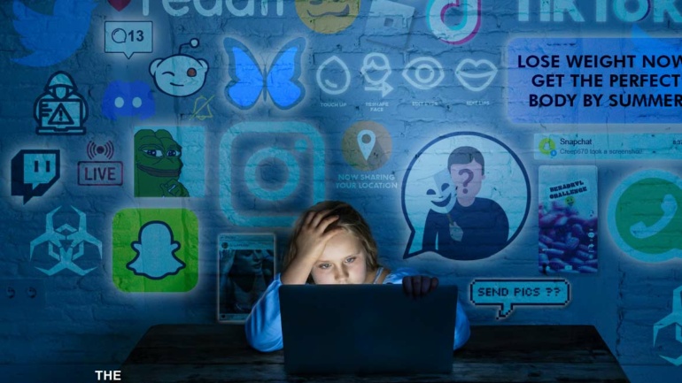 kids online safety teen girl on computer